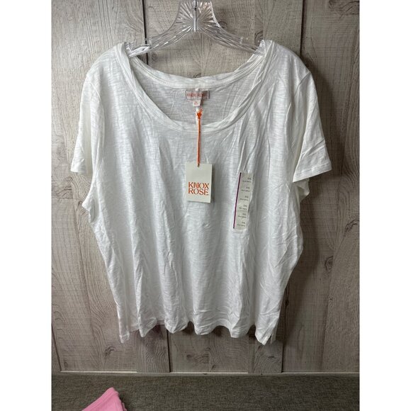 Knox Rose White Short Sleeve Top XXL Womens Blouse & Snoopy Pink Shorts XL - Picture 2 of 12